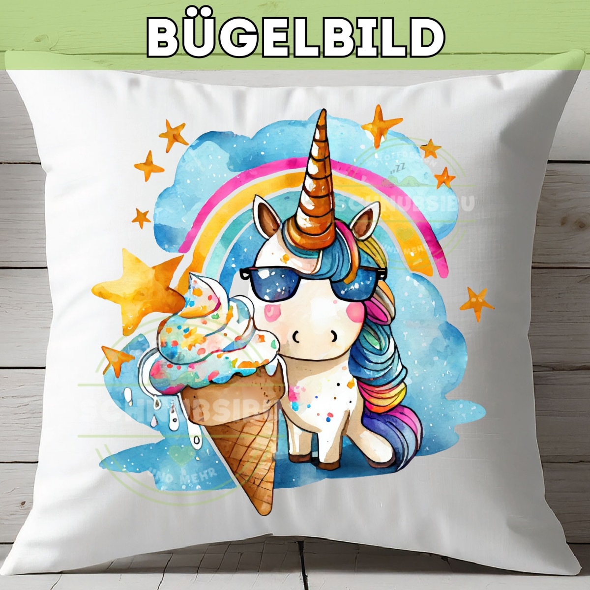 Bügelbild Sommer Einhorn